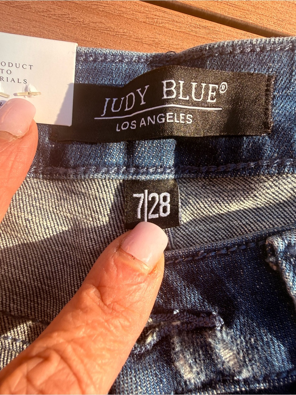 Judy Blue Women's Blue Flare Jeans with Distressed Detail - Picture 9 of 13